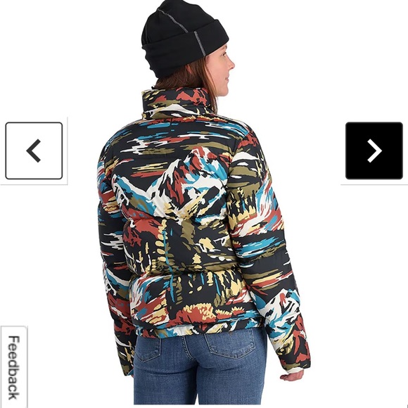 Spyder down jacket cute paint by number design M, NWOT - Picture 3 of 5